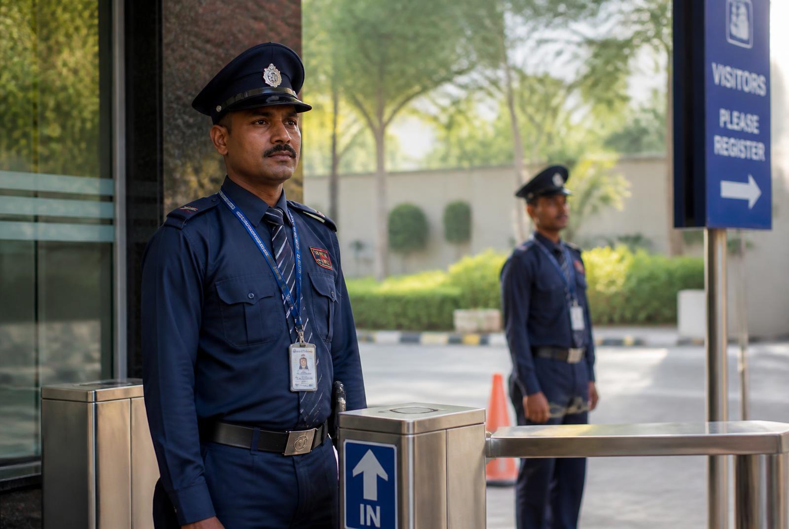 Trained security personnel deployed by Sadguru Krupa Enterprises